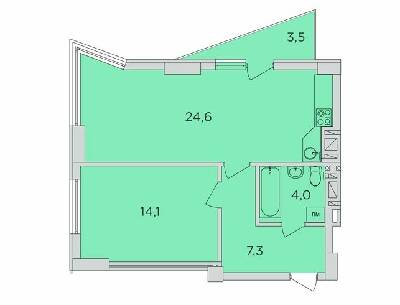 1-комнатная 51 м² в ЖК 360 от застройщика, Ровно