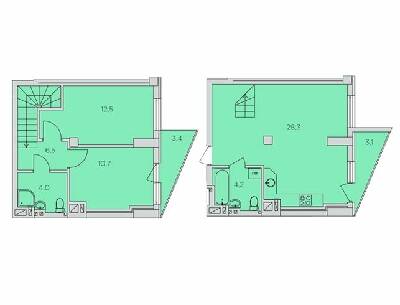 Двухуровневая 68.2 м² в ЖК 360 от 19 600 грн/м², Ровно