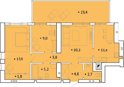 3-комнатная 80 м² в ЖК Spectrum от 14 650 грн/м², Ровно