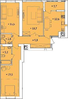 3-комнатная 85.35 м² в ЖК Spectrum от 12 050 грн/м², Ровно