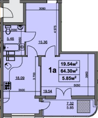 1-комнатная 64.3 м² в ЖК на ул. Припортовая (Героев Сталинграда), 22/1 от 16 700 грн/м², Черкассы