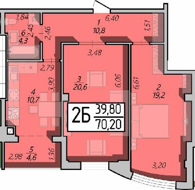 2-комнатная 70.2 м² в ЖК Арена от 17 200 грн/м², Ровно