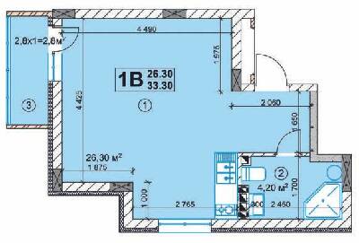 1-комнатная 33.3 м² в ЖК Joy Of Life от застройщика, г. Умань