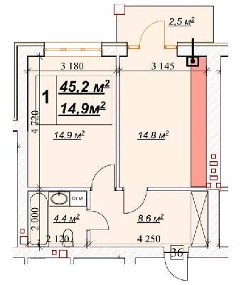 1-комнатная 45.2 м² в ЖК Европейский от 18 850 грн/м², Ровно
