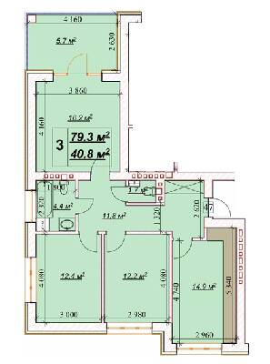 3-комнатная 79.3 м² в ЖК Европейский от 18 600 грн/м², Ровно