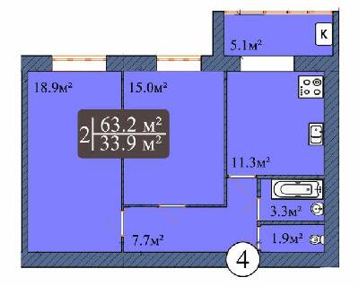 2-комнатная 63.2 м² в ЖК Мечта от 12 500 грн/м², Чернигов