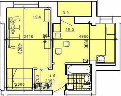 1-комнатная 44.34 м² в ЖК Престиж от 10 000 грн/м², г. Радивилов