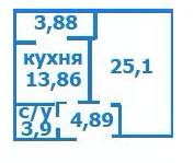 1-кімнатна 51.68 м² в ЖК на вул. Жабинського, 2Д, 2В, 2Г, 2Е від забудовника, Чернігів