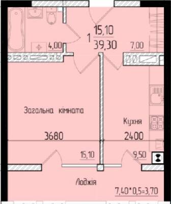 1-комнатная 39.3 м² в ЖК Comfort Hall от застройщика, Черновцы