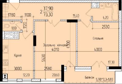 2-комнатная 73.3 м² в ЖК Comfort Hall от 18 500 грн/м², Черновцы