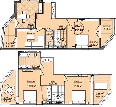 Двухуровневая 135.87 м² в ЖК Imperial Park Avenue от застройщика, Черновцы