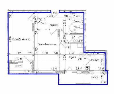 2-комнатная 64.2 м² в ЖК KromaxBud от 17 050 грн/м², Черновцы