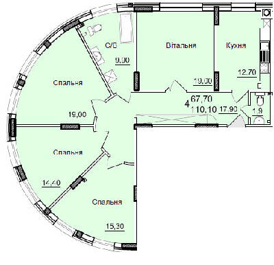 4-комнатная 110.4 м² в ЖК Буковинський от 13 550 грн/м², Черновцы