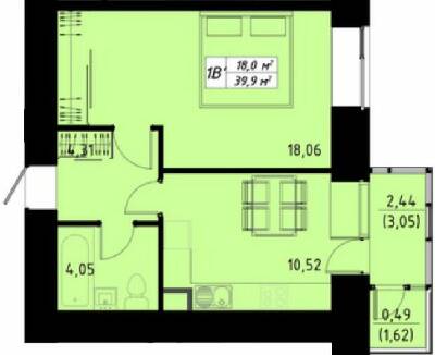 1-кімнатна 39.9 м² в ЖК по пров. Галицький від 15 000 грн/м², Тернопіль