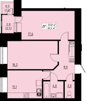 2-кімнатна 62.4 м² в ЖК Green Line від 14 350 грн/м², Тернопіль
