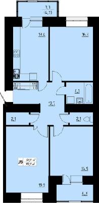 3-кімнатна 93.1 м² в ЖК Green Line від 14 350 грн/м², Тернопіль