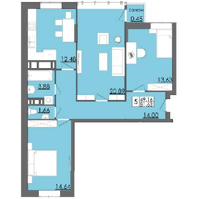 3-комнатная 81.63 м² в ЖК Родинна казка от 13 500 грн/м², Черновцы