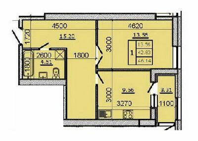 1-комнатная 46.14 м² в ЖК Метрополь от 19 500 грн/м², Тернополь
