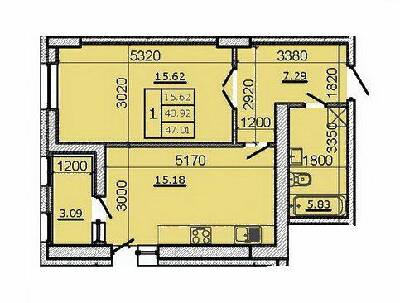 1-комнатная 47.01 м² в ЖК Метрополь от 19 500 грн/м², Тернополь
