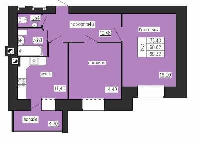 2-кімнатна 65.32 м² в ЖК на вул. Лучаківського-Тролейбусна від 18 000 грн/м², Тернопіль