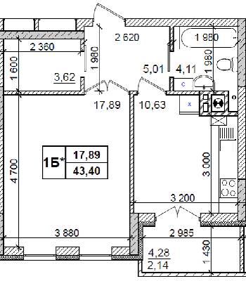 1-комнатная 43.4 м² в ЖК Оазис Буковини от 11 450 грн/м², Черновцы