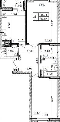 2-комнатная 69.87 м² в ЖК Оазис Буковини от 14 500 грн/м², Черновцы