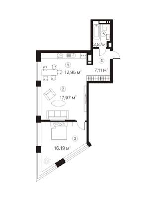 2-кімнатна 58.09 м² в ЖК Terracotta від 23 200 грн/м², Київ