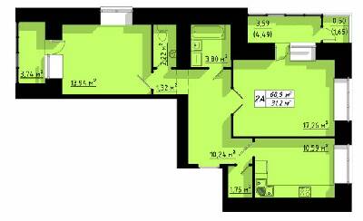 2-комнатная 68.9 м² в ЖК на ул. Бенцаля, 7 от 9 500 грн/м², Тернополь