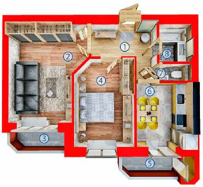 2-кімнатна 61.38 м² в ЖК на вул. Довженко від 15 300 грн/м², Тернопіль