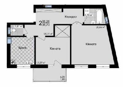 2-комнатная 66.26 м² в ЖК Зелені Пагорби от 21 250 грн/м², Черновцы