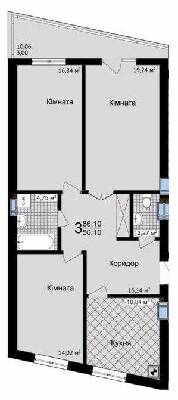3-комнатная 86.1 м² в ЖК Зелені Пагорби от 21 250 грн/м², Черновцы
