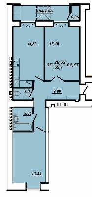 2-кімнатна 62.17 м² в ЖК на вул. Яреми / вул. Текстильна від 11 500 грн/м², Тернопіль