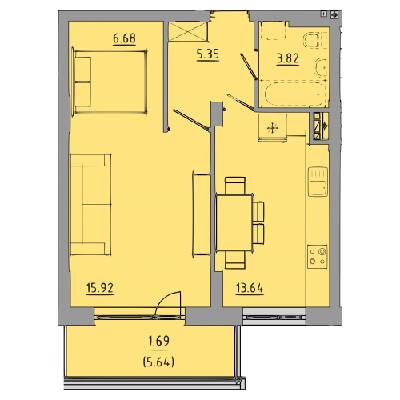 1-кімнатна 47.1 м² в ЖК Централ Хол від 26 000 грн/м², Тернопіль