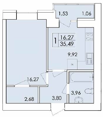 1-комнатная 35.49 м² в ЖК Ранкове Family от 11 000 грн/м², Хмельницкий