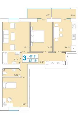 3-кімнатна 87.19 м² в ЖК Срібні озера комфорт від 9 300 грн/м², Хмельницький