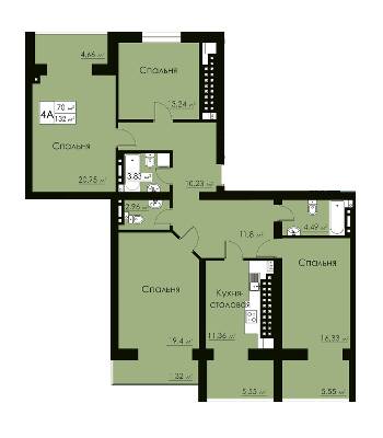 4-кімнатна 132 м² в ЖК Марко Поло від 31 500 грн/м², с. Крижанівка