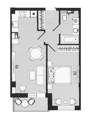 1-кімнатна 47.3 м² в КБ Аполлон на Карантинной від 37 000 грн/м², Одеса