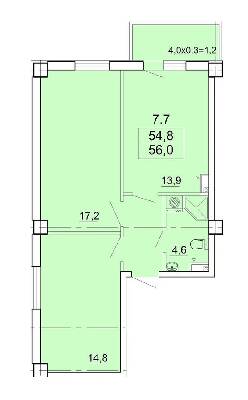 2-кімнатна 56 м² в КБ Аполлон на Карантинной від 38 000 грн/м², Одеса