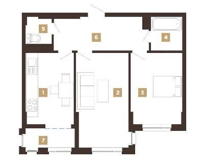 2-комнатная 65 м² в ЖК Chocolate от 27 000 грн/м², Ивано-Франковск