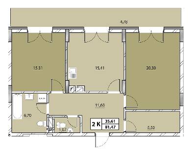 2-комнатная 81.47 м² в ЖК Гиацинт-Люкс от 48 000 грн/м², Львов