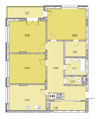 3-кімнатна 116.71 м² в ЖК Гіацинт-Люкс від 48 000 грн/м², Львів