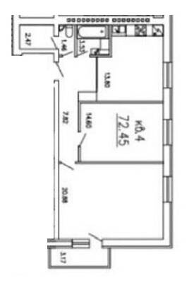 2-кімнатна 72.45 м² в КБ Уютный дом від 16 500 грн/м², Дніпро
