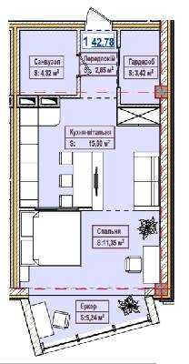 1-кімнатна 42.78 м² в ЖК Олександрівськ від забудовника, Запоріжжя