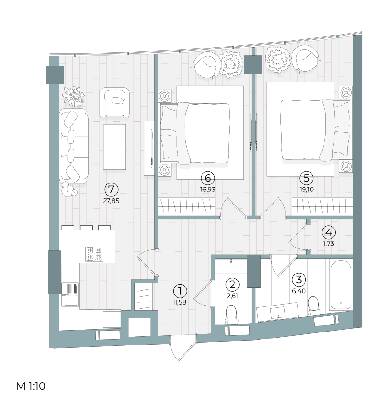 2-комнатная 86.2 м² в ЖК Delrey от 45 950 грн/м², Киев