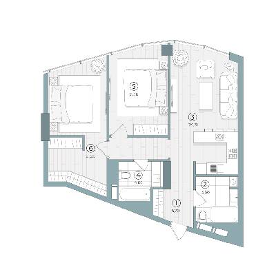2-комнатная 80.78 м² в ЖК Delrey от 45 950 грн/м², Киев
