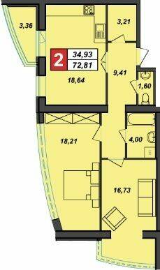 2-комнатная 72.81 м² в ЖК Sportcity от 19 200 грн/м², Хмельницкий