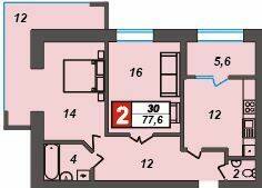2-кімнатна 77.6 м² в ЖК Олімпійський 2 від 9 800 грн/м², Хмельницький