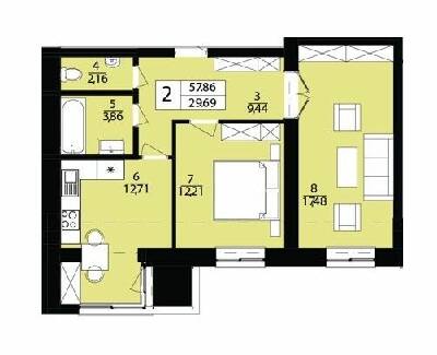 2-комнатная 57.86 м² в ЖК Дизайн парк от 10 900 грн/м², Хмельницкий