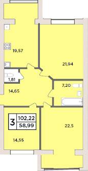 3-комнатная 102.22 м² в ЖК на ул. Заречанская, 3/3Б от 9 950 грн/м², Хмельницкий
