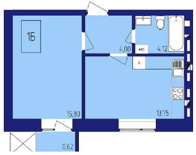 1-комнатная 39.31 м² в ЖК Варшавський от застройщика, г. Нетешин